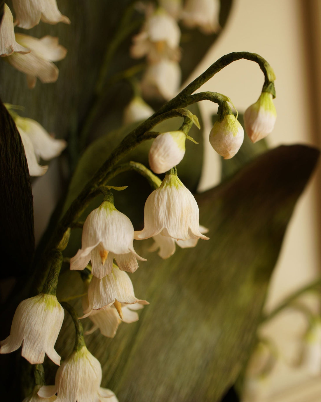 Framed paper lily of the valley botanical sculpture by Rebecca Alexandra
